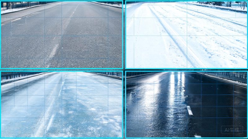 道路路面天气病害数据集4类标签(雪冰湿干) | 目标检测 | 交通车辆-数据中国