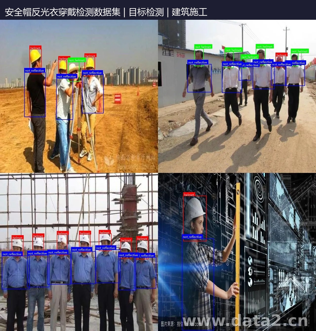 安全帽反光衣穿戴检测数据集 预览图